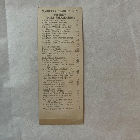 Victorian Trade Bookmark advertising Marietta Stanley Toiletries - Picture 2 of 8